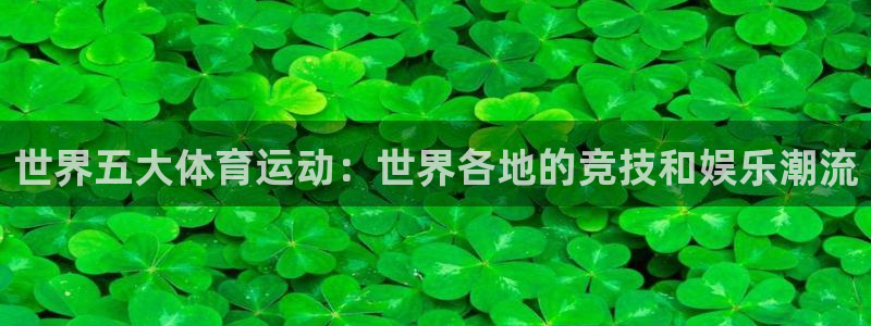 极速体育网页：世界五大体育运动：世界各地的竞技和娱乐潮流